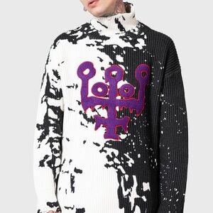 Killstar Slime Time Knit Black Turtleneck Sweater Purple Design UNISEX XS NWT